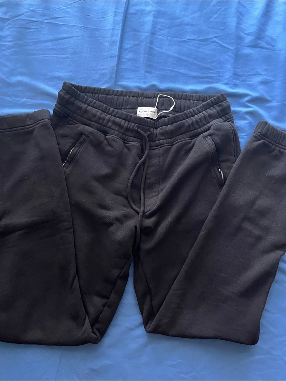 Cotton Citizen Black Jogger Pants with Zip Pockets
